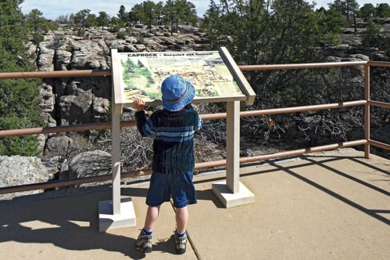 pic of map at Castlewood Canyon State Park.