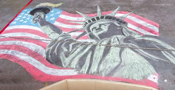 Photo of finished chalk art