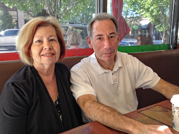 Sue with Dr. Shogan post-production at local MiYO Cafe in the Village Shops.