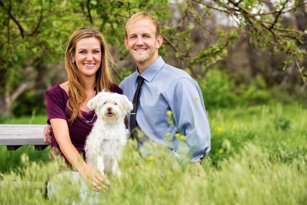 Photo of owners with dog