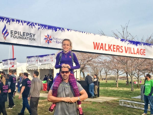 Photo of girl on her dad's shoulders