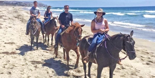 picture of The Minarick family enjoyed the beach and horseback riding near San Diego, California