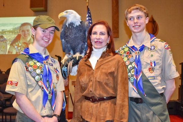 Photo of scouts with the mayor