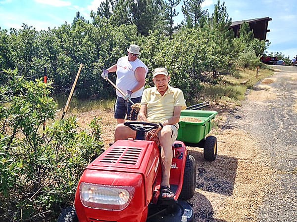 icture of voluneer on tractor