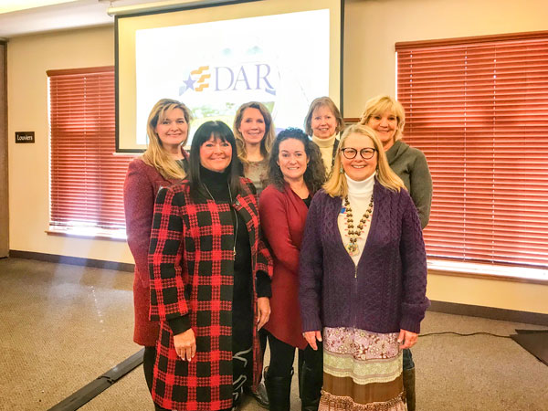 Photo of Castle Rock DAR members Debbie Mulvey, Kim Gower, Christy Brown, Jane Talus (prospective), Monica Flinner-Ross, Janice Baker and Kathy Erdman.