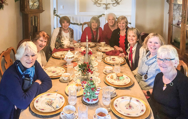 Photo of book club ladies at Christmas Tea