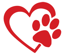 Graphic Dog paw in red heart