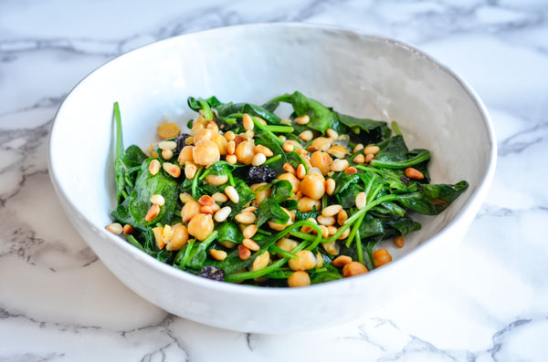 Photo of Italian Spinach with Garbanzo Beans and Raisins