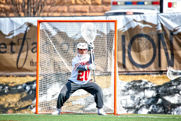 Photo of Jack Thompson goalie for DU Pioneers