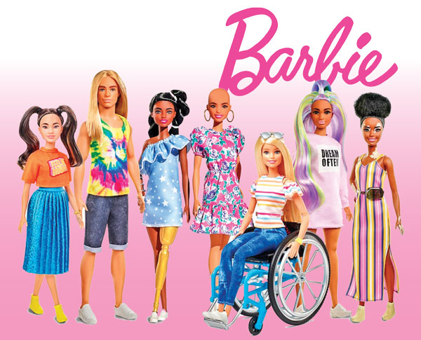 Inclusive Barbie dolls