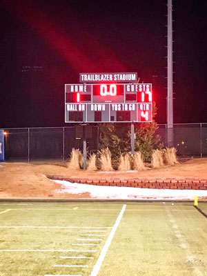 Photo of scoreboard at the end of the game.