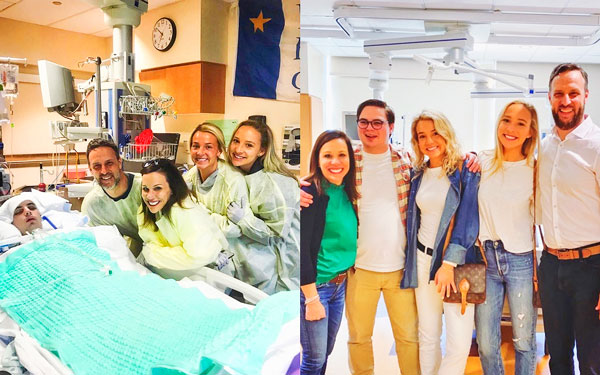 Photo The Landis family together surrounding Jonny in the hospital