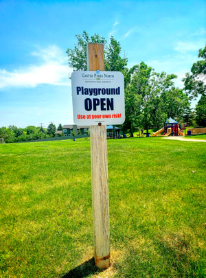 Playground open sign