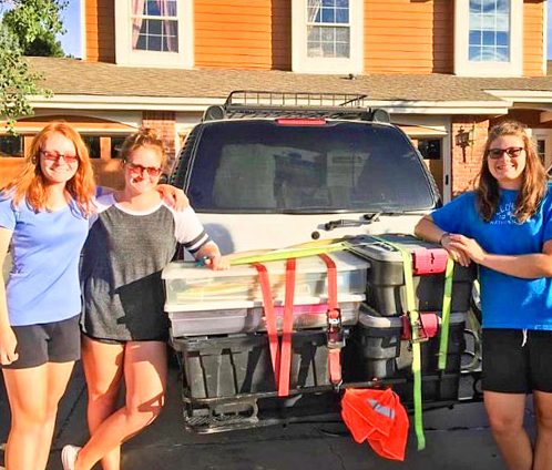 Photo of college freshman off to school