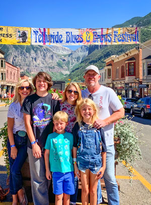 The Quam family taking in their summer staple, the Telluride Blues and Brews Festival