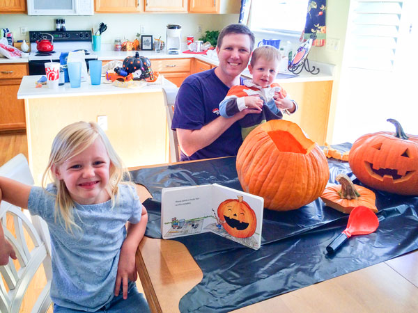 PHoto of the Macklin family loves to celebrate fall with pumpkins