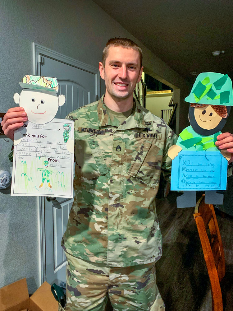 Photo of Fort Carson soldiers received hundreds of handmade Veterans Day cards
