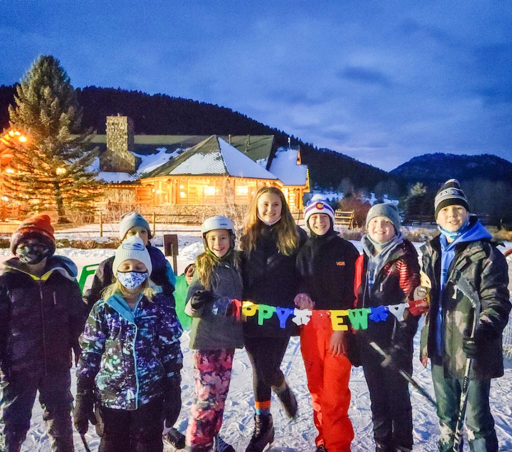 Photo of Castle Pines residents stop for a break to welcome the New Year.