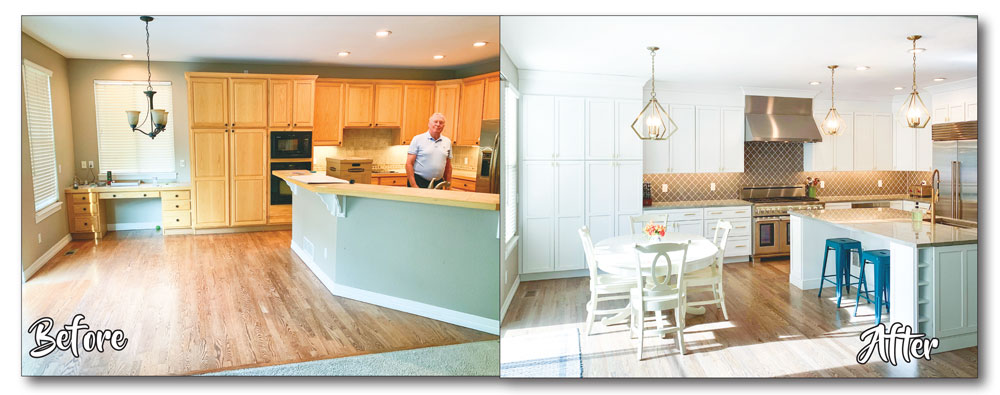 Photo of before and after kitchen improvement