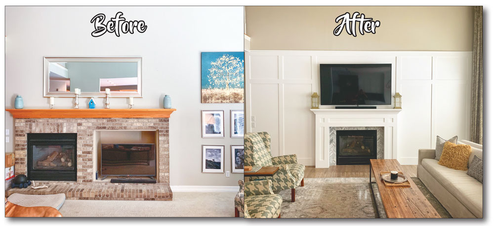 Before and after great room renovation