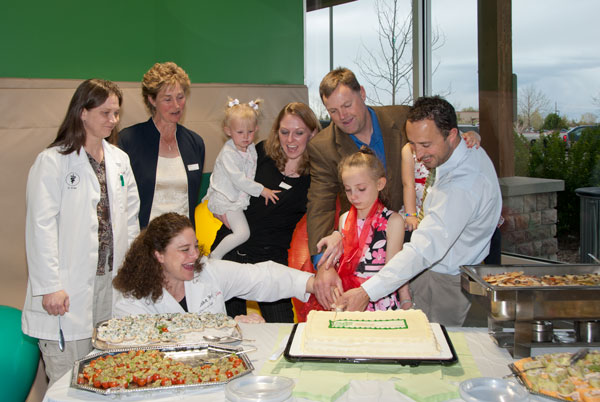 cutting the cake