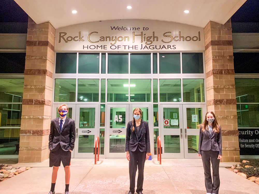 Photo of RCHS students Carter McDonald, Allison Willner, and Frankie Stroud