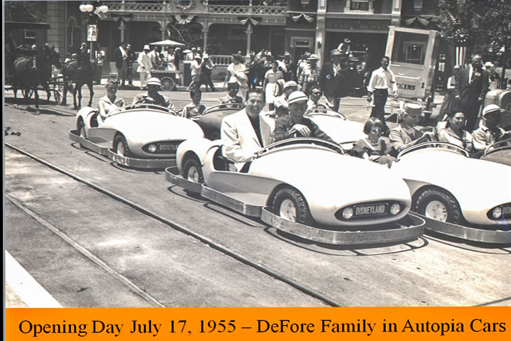 Photo of Dave DeFore riding in the cars at Disneyland’s Autopia