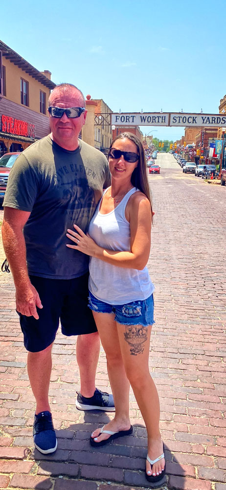 Photo of Childress and her husband, Greg, take advantage of time together