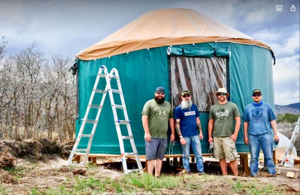 Photo of Dads of Castle Rock who build yurts for Williams World Village for