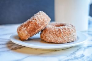 Photo of oven baked cinnamon doughnuts