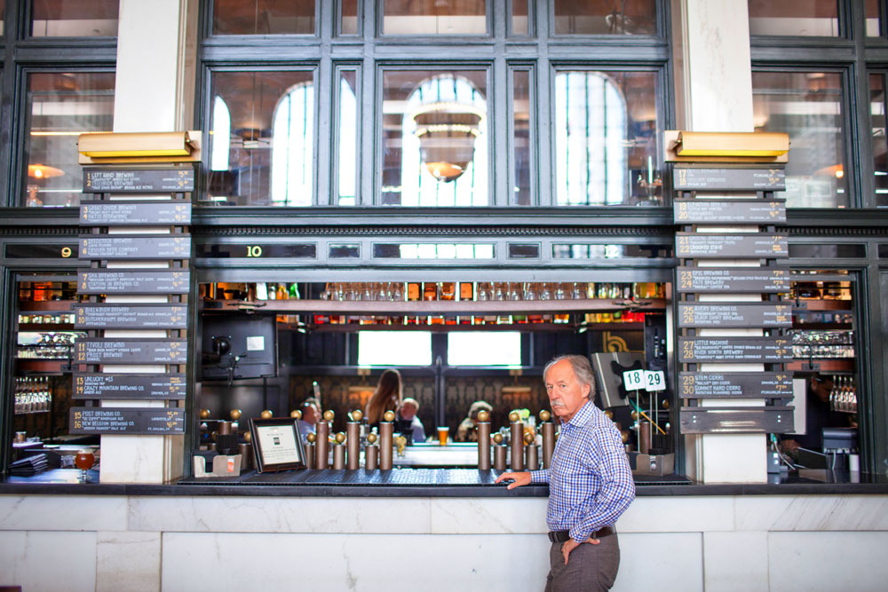Photo of Tom Melton waiting for a client meeting downtown.