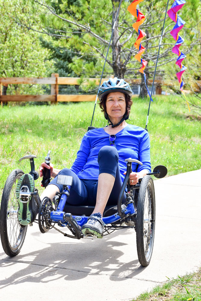 Photo of Carol Gransee in her recumbent trike