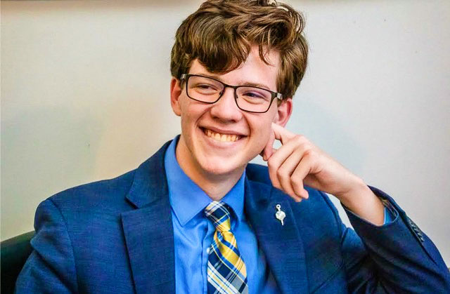 Photo of Ethan Griffin, a champion at speech and debate.