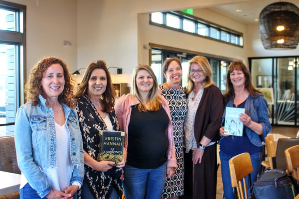 Photo of a new book club that meets at The Exchange Coffee House.