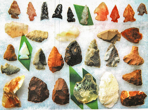 Photo of Ute indian arrowheads.