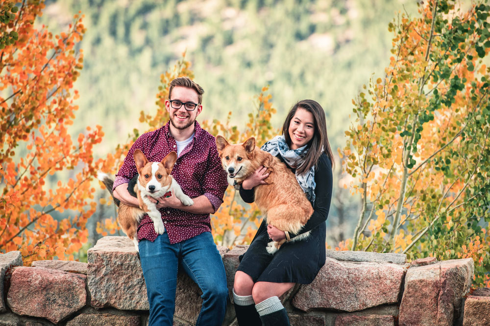 Photo of Christian Miller with Appa (left) and Claire Miller with Olive