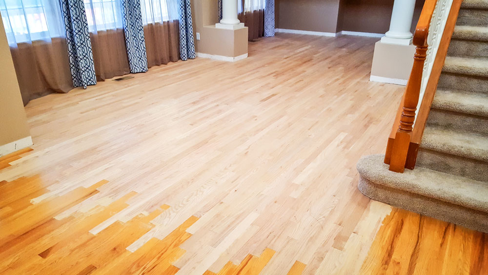 Photo of wood floor refinishing