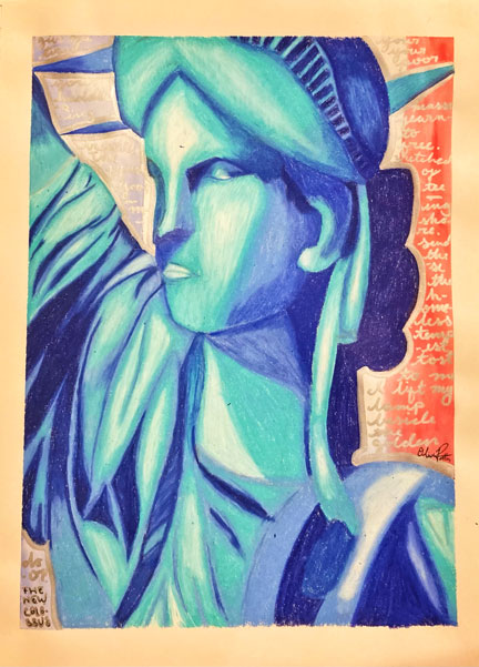 Photo of Olivia Potter’s patriotic rendition of the Statue of Liberty