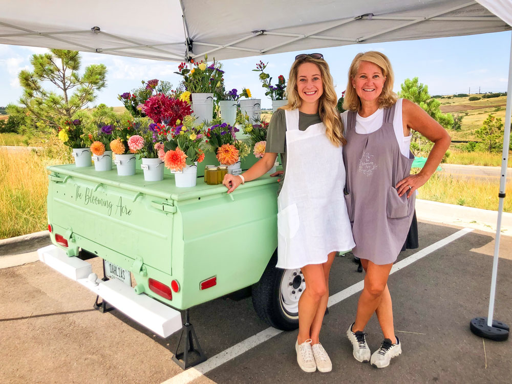 Photo of Local gardener Amy Dismuke (right) and her daughter Ann