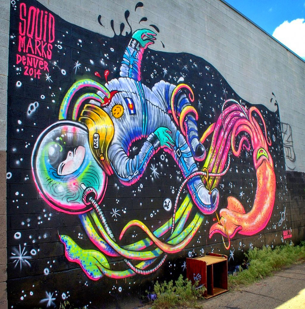 Photo of art in alley.