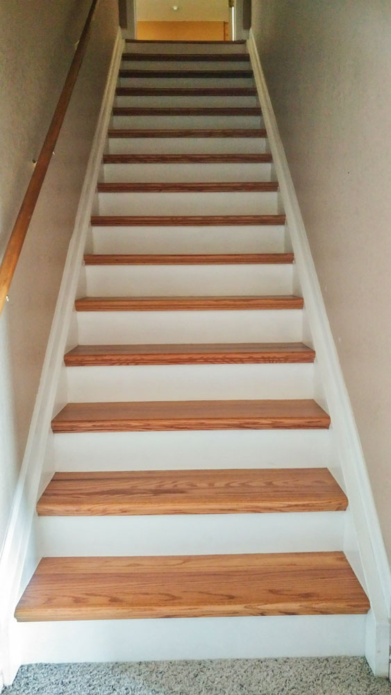Photo of moved and remodeled stairs.