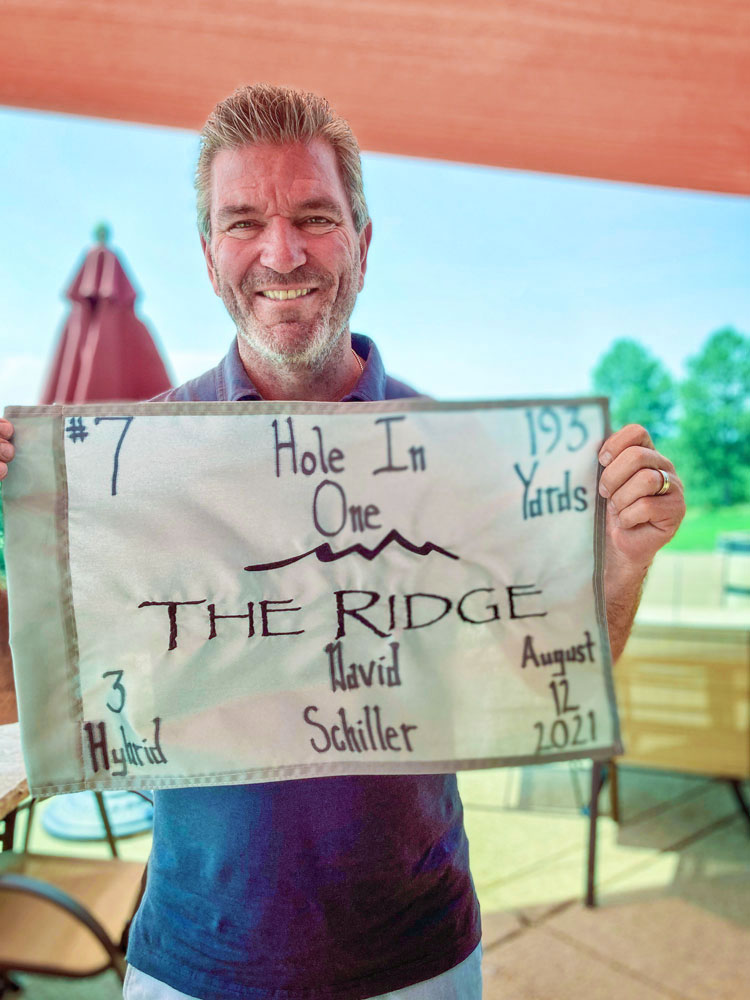 Photo of David Schiller celebrating a Hole In One at The Ridge