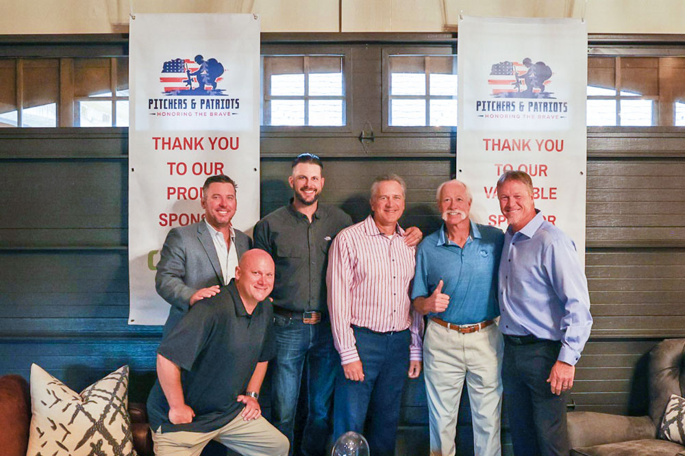 Photo of former baseball players at Pitchers and Patriots event.