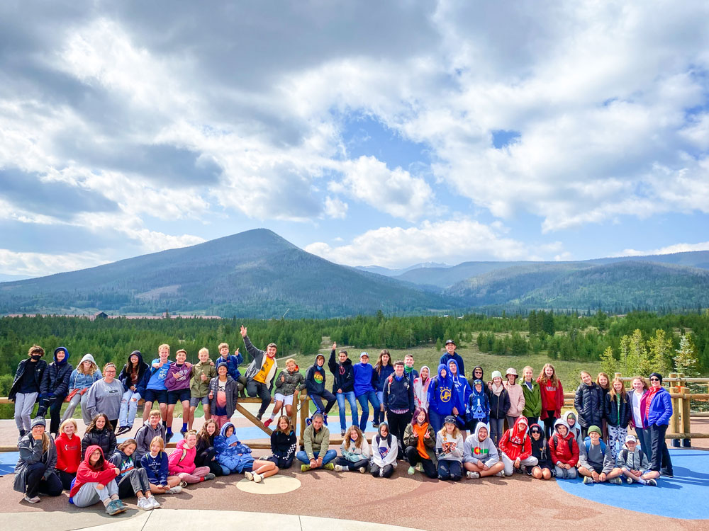 Photo of DCS Montessori middle school students at Snow Mountain Ranch