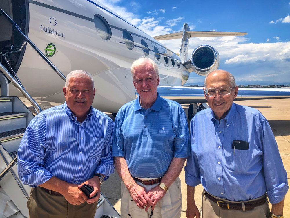 Photo of Cennenial Airport Commissioner Jim Huffman (center) pictured with Centennial Airport