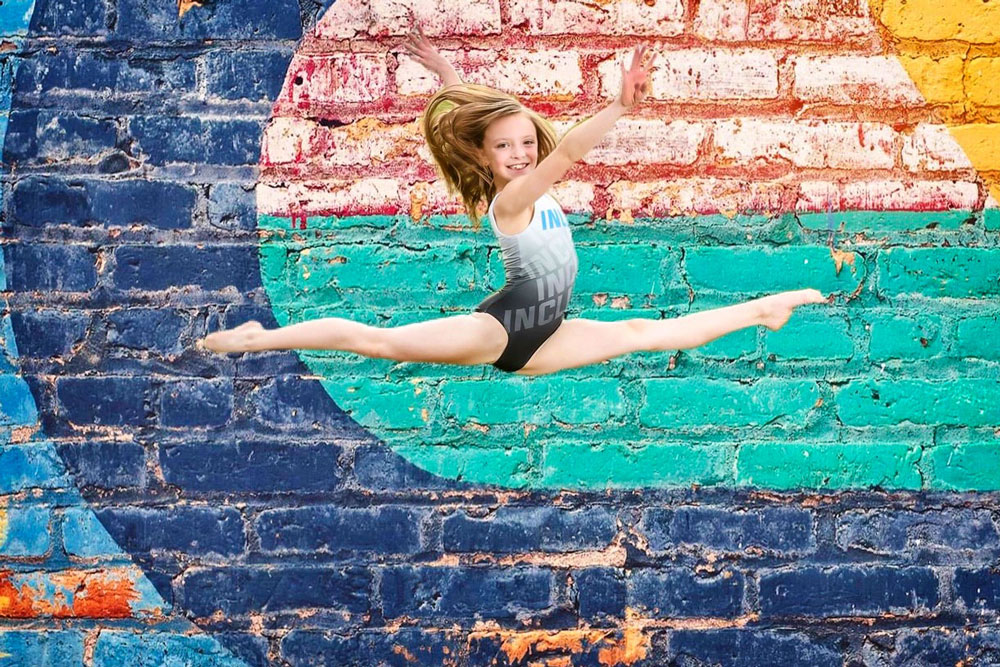 Photo of Madeline Trent a 9 year old gymnast.