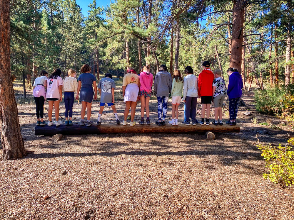 Photo of Low ropes challenges as sixth grade students of DCS Montessori enjoyed during the annual outdoor education program. 