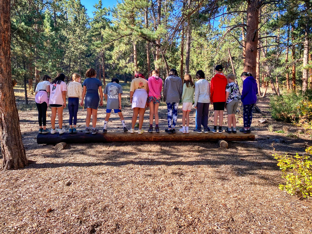 Photo of Low ropes challenges as sixth grade students of DCS Montessori enjoyed during the annual outdoor education program.