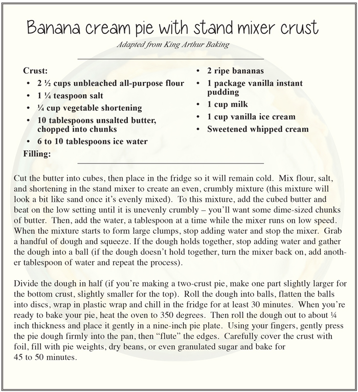 Banana cream pie recipe