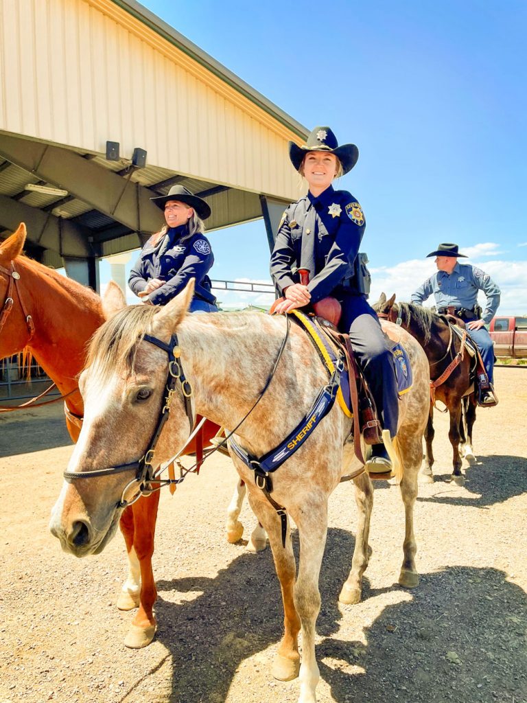Photo of DCSO Deputy Sara Ratcliff with her former equine partner, Starry,